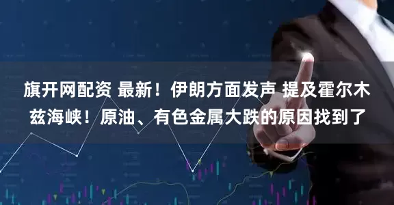 旗开网配资 最新！伊朗方面发声 提及霍尔木兹海峡！原油、有色金属大跌的原因找到了