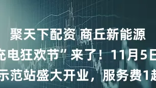 聚天下配资 商丘新能源车主的“充电狂欢节”来了！11月5日利途示范站盛大开业，服务费1起+四重送礼嗨翻天